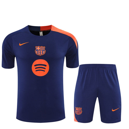 Kit Shirt + Shorts Barcelona Dark Blue/Orange 25/26