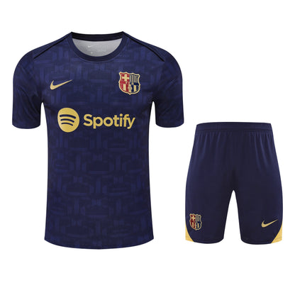 Kit Shirt + Shorts Barcelona Dark Blue/Gold Training 25/26