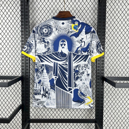 Brazil Christ the Redeemer Special Edition 3 Blue and White Jersey 2025