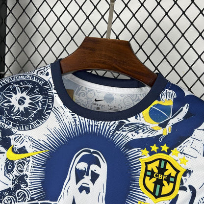 Brazil Christ the Redeemer Special Edition 3 Blue and White Jersey 2025
