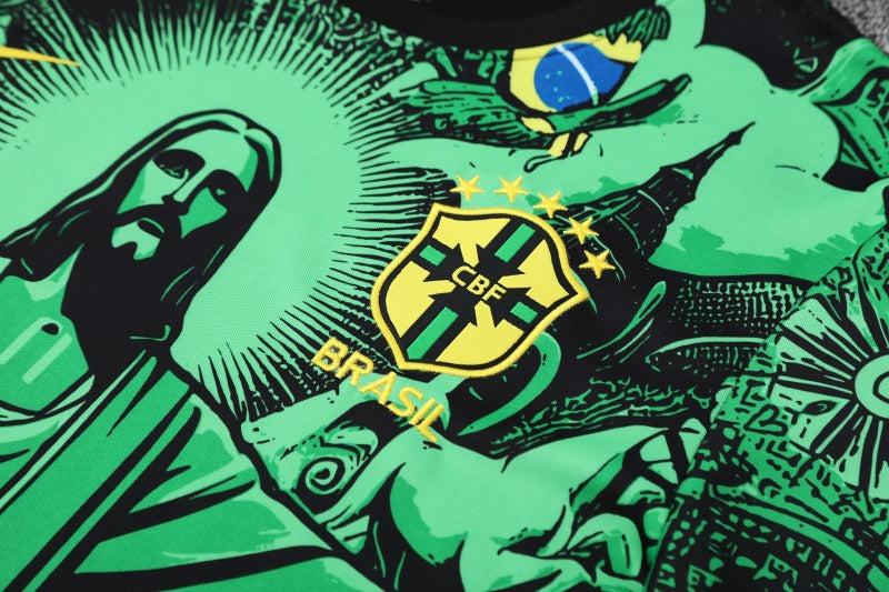 Kit Shirt + Shorts Brazil Christ the Redeemer Green Training 25/26