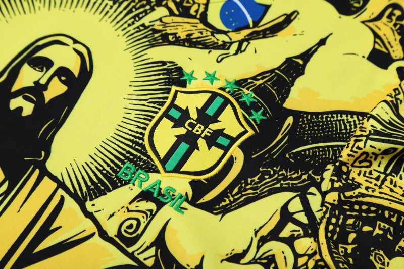 Kit Shirt + Shorts Brazil Christ the Redeemer Yellow Training 25/26