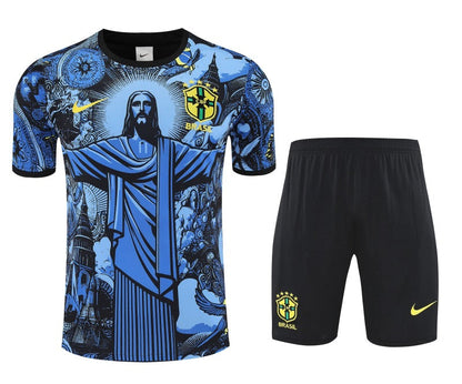 Kit Shirt + Shorts Brazil Christ the Redeemer Blue Training 25/26