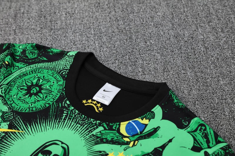 Kit Shirt + Shorts Brazil Christ the Redeemer Green Training 25/26