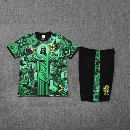 Kit Shirt + Shorts Brazil Christ the Redeemer Green Training 25/26