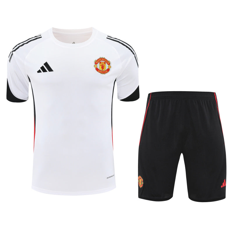 Kit Shirt + Shorts Manchester United Training White/Black 25/26
