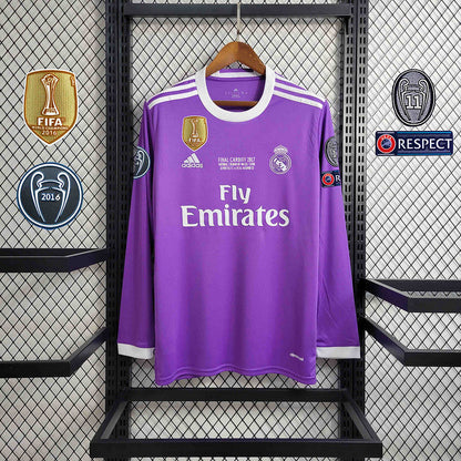 Real Madrid Away Jersey 16/17 Retro Long Sleeve - CalcioVivo