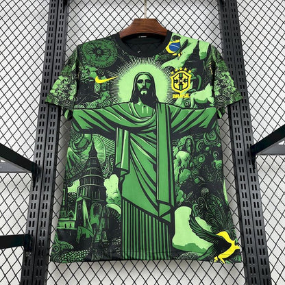 Brazil Christ the Redeemer Special Edition Green Jersey 2025