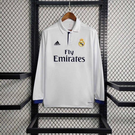 Real Madrid Home Jersey 16/17 Retro Long Sleeve - CalcioVivo