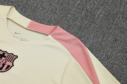 Kit Shirt + Shorts Barcelona Training Beige/Dark Blue 25/26