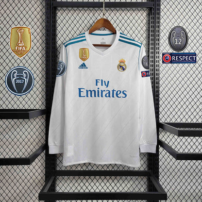 Real Madrid Home Jersey 17/18 Retro Long Sleeve - CalcioVivo