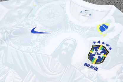 Kit Shirt + Shorts Brazil Christ the Redeemer White Training 25/26