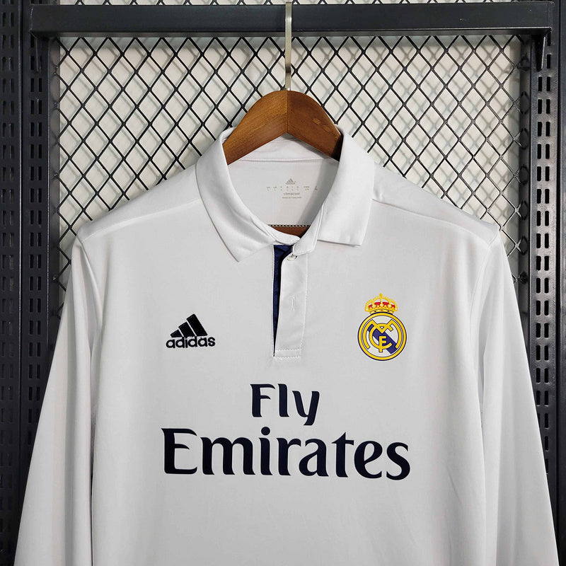 Real Madrid Home Jersey 16/17 Retro Long Sleeve - CalcioVivo