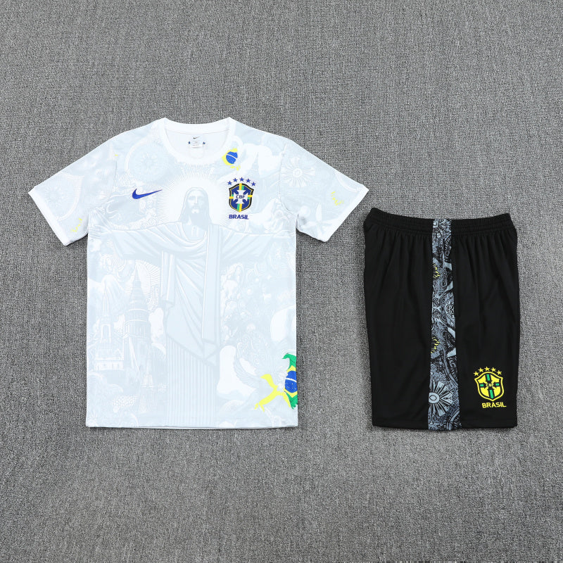 Kit Shirt + Shorts Brazil Christ the Redeemer White Training 25/26