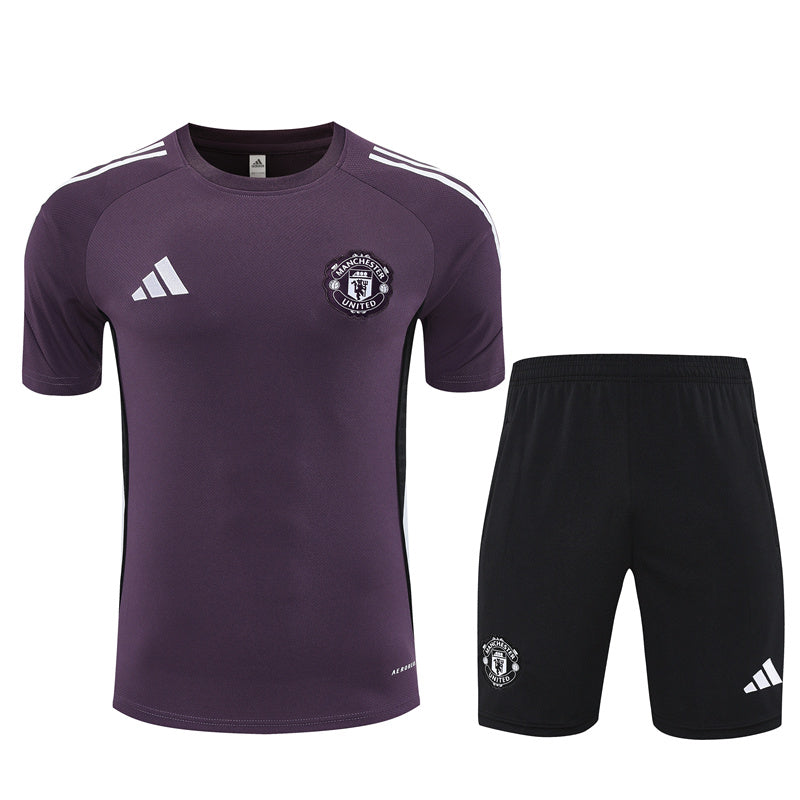 Kit Shirt + Shorts Manchester United Dark Magenta/Black Training 25/26