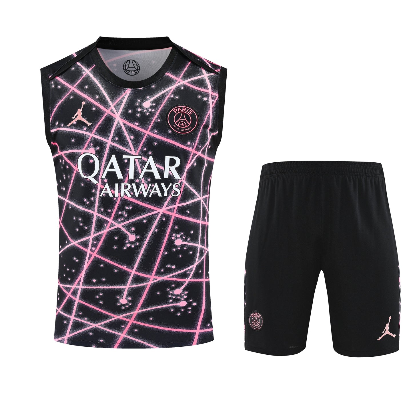 PSG Pink/Black Training Tank Top + Shorts Kit 25/26