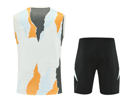 Tank Top + Shorts Kit Real Madrid White/Black/Orange Training 25/26