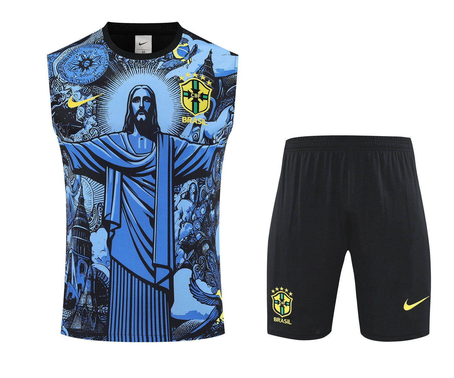 Kit Tank Top + Shorts Brazil Christ the Redeemer Blue Training 25/26