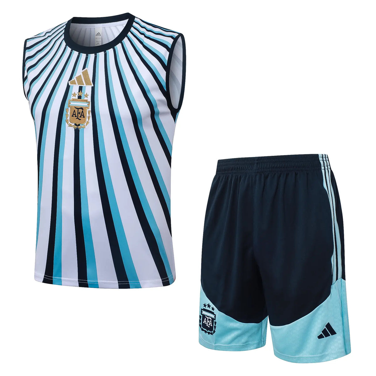 Completino Canottiera Argentina 26/27 Uomo Bianco Azzurro Blu Navy | Kit Allenamento - CalcioVivo