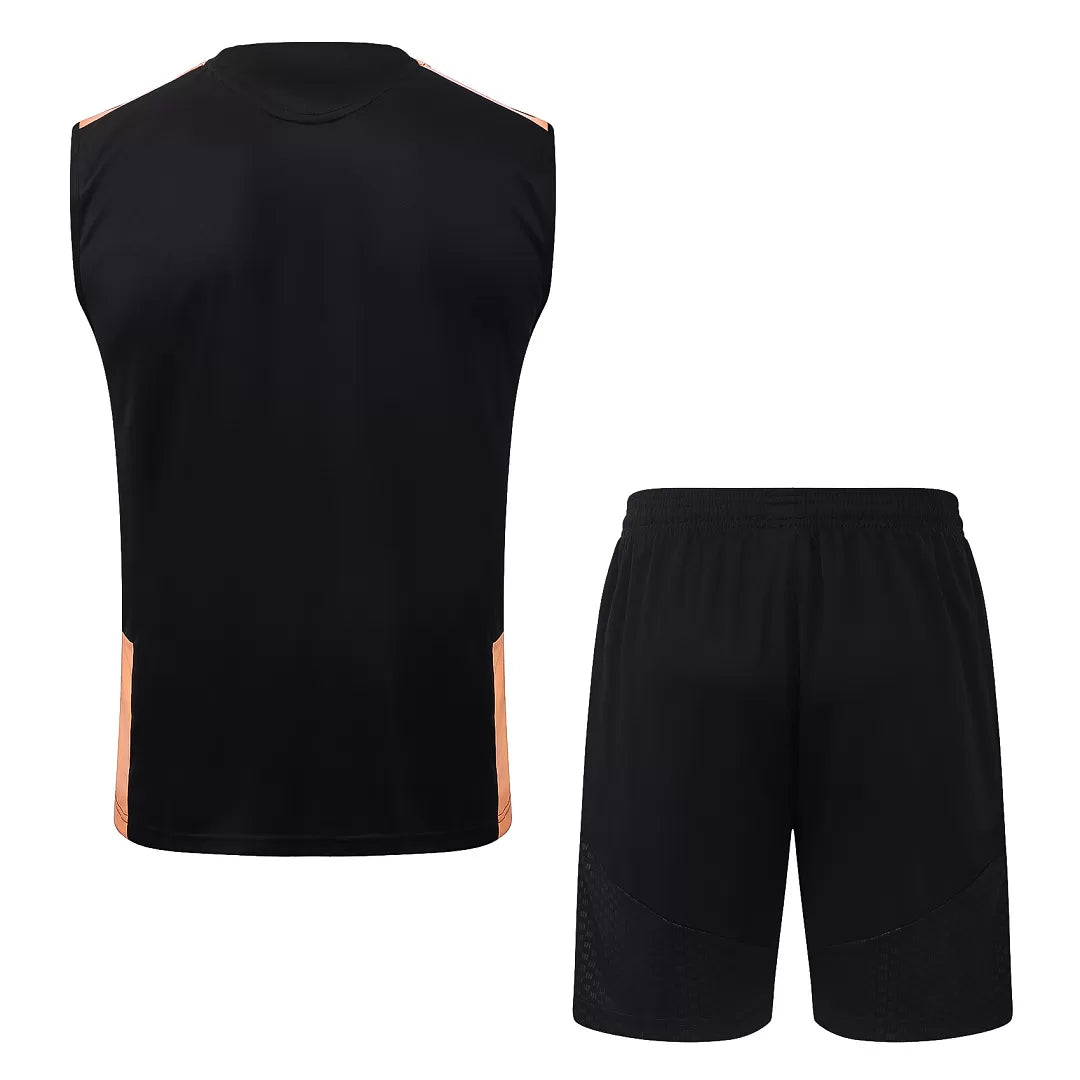 Completino Canottiera Arsenal 26/27 Uomo Nero con dettagli Arancione | Kit Allenamento - CalcioVivo