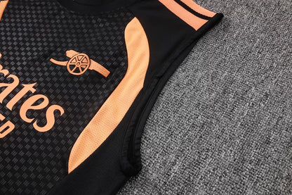 Completino Canottiera Arsenal 26/27 Uomo Nero con dettagli Arancione | Kit Allenamento - CalcioVivo