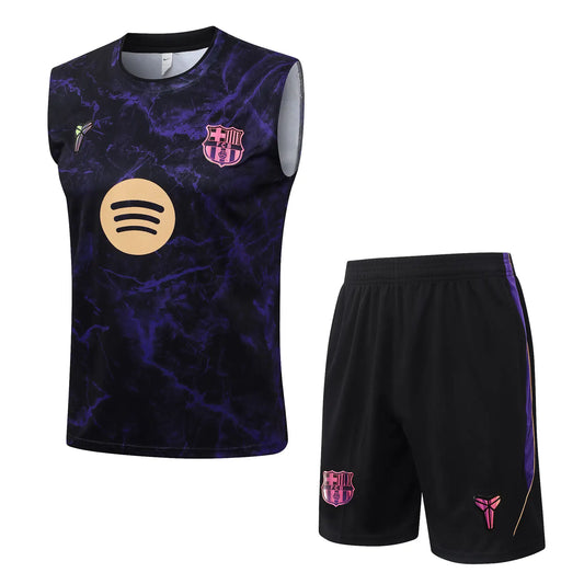 Completino Canottiera Barcelona 26/27 Nero Uomo Nero | Kit Allenamento - CalcioVivo
