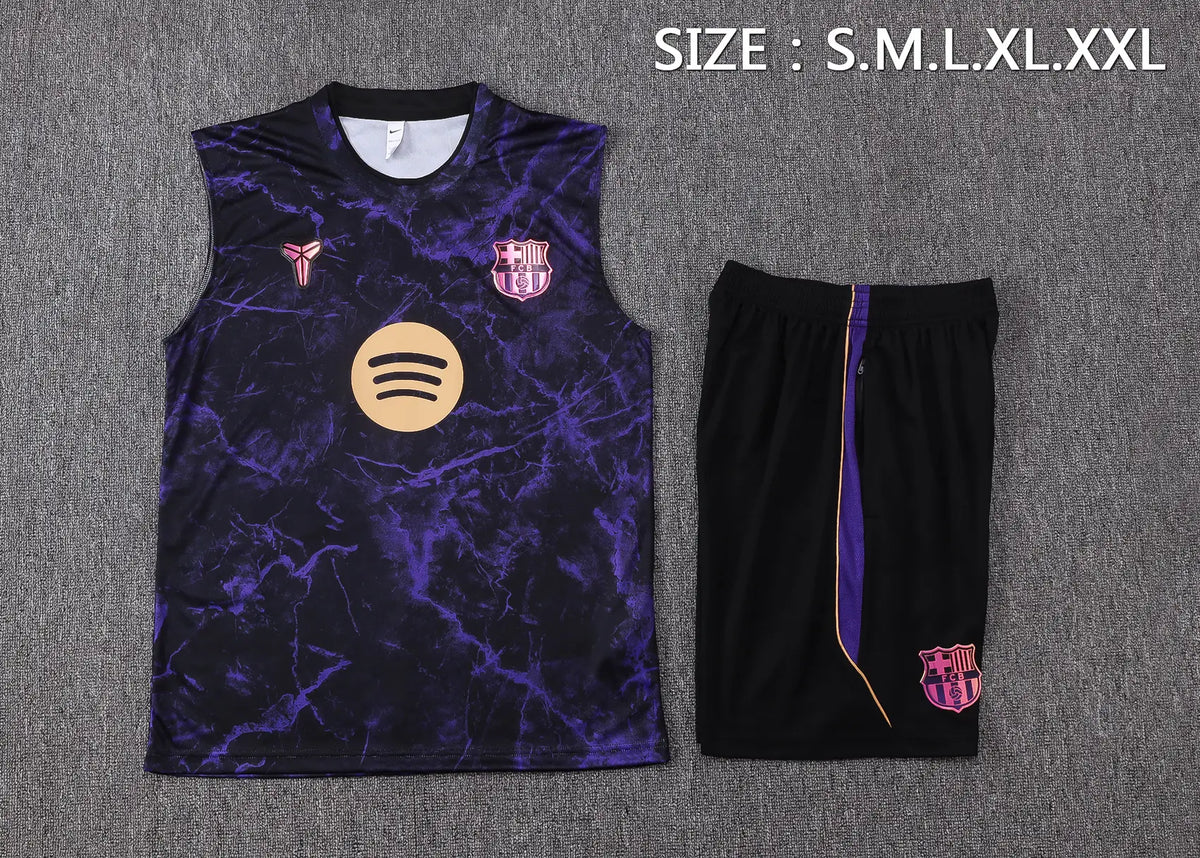 Completino Canottiera Barcelona 26/27 Nero Uomo Nero | Kit Allenamento - CalcioVivo
