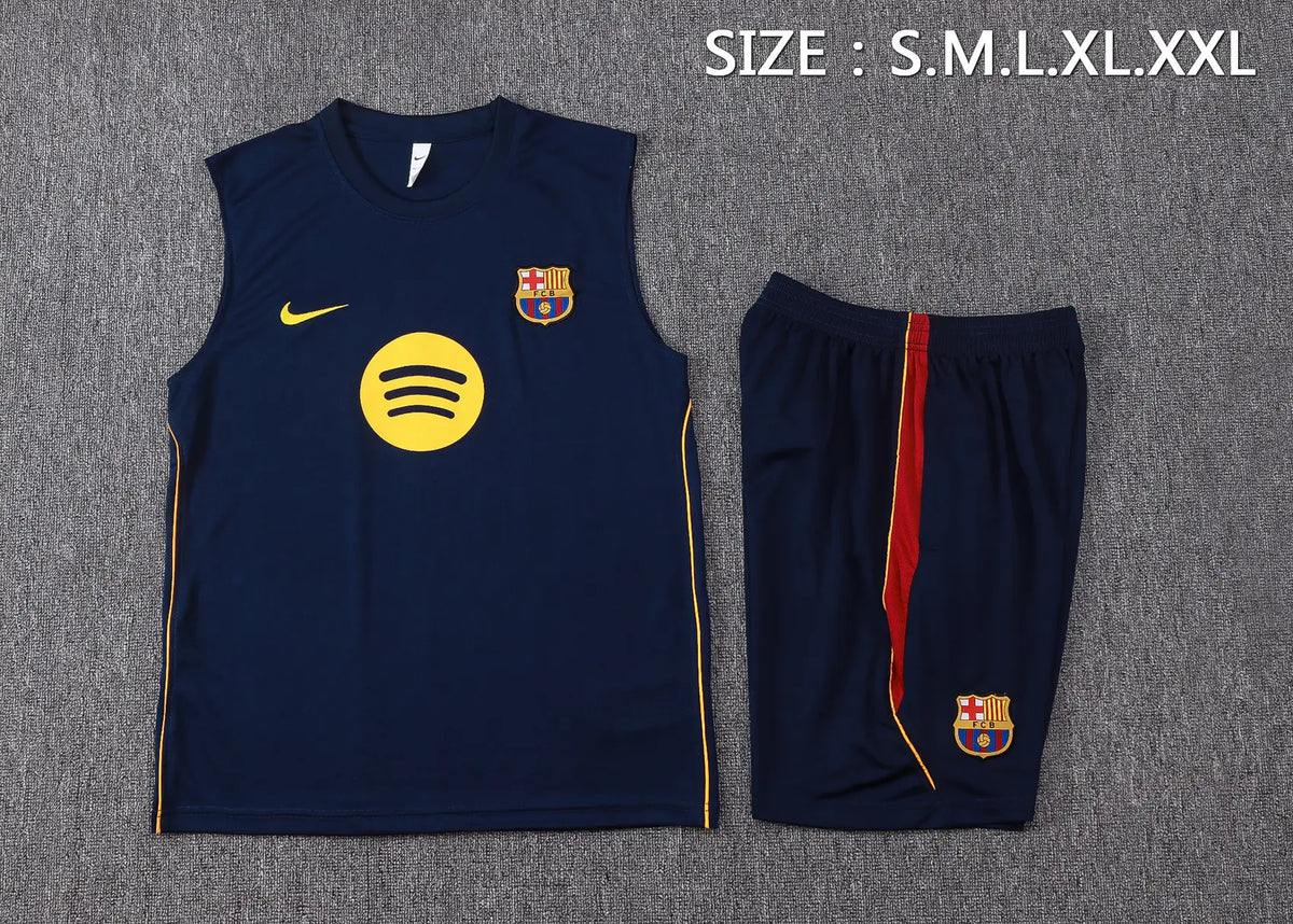 Completino Canottiera Barcelona 26/27 Uomo Blu Navy | Kit Allenamento - CalcioVivo