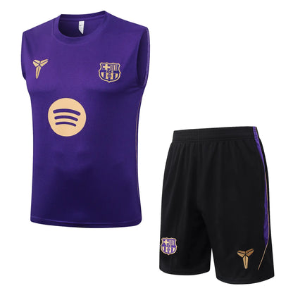 Completino Canottiera Barcelona 26/27 Uomo Viola | Kit Allenamento - CalcioVivo