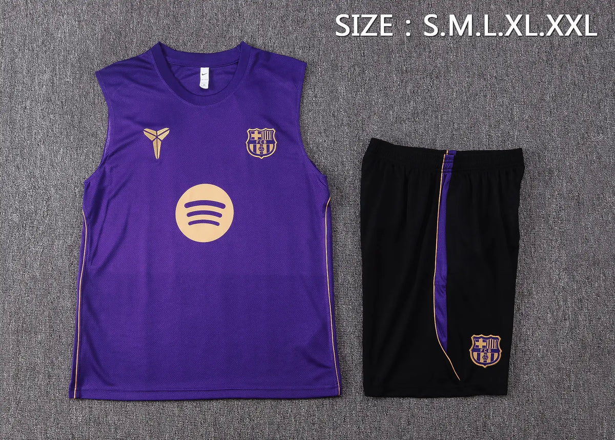 Completino Canottiera Barcelona 26/27 Uomo Viola | Kit Allenamento - CalcioVivo
