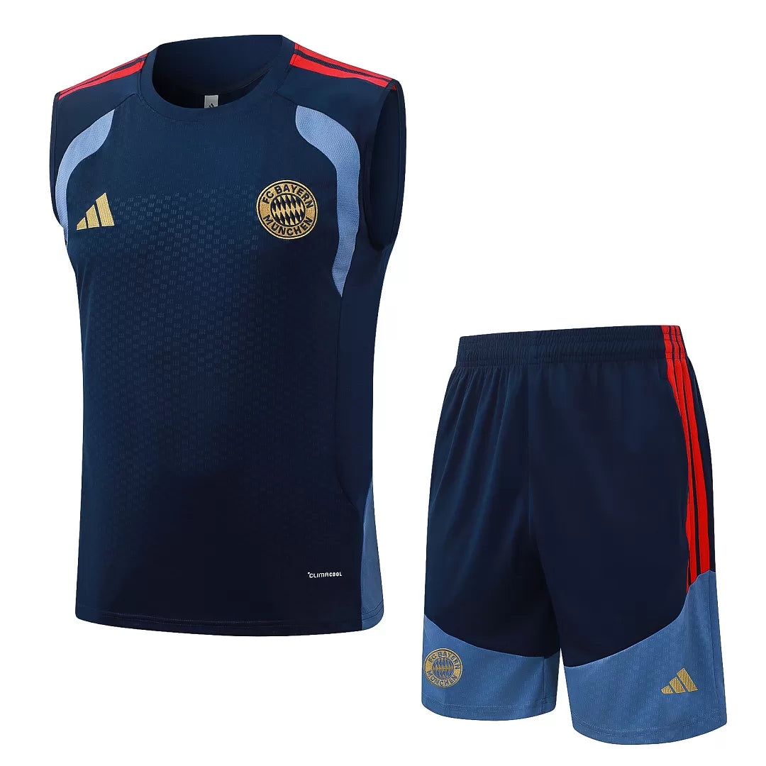Completino Canottiera Bayern Munich 26/27 Uomo Blu Navy | Kit Allenamento