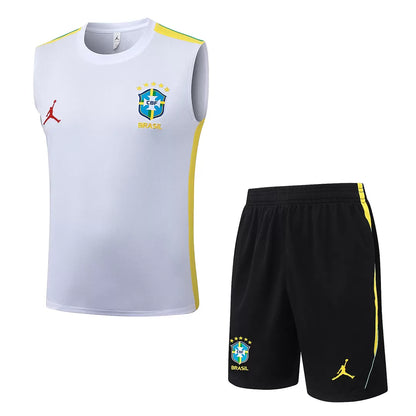 Completino Canottiera Brasile 26/27 Uomo Bianco | Kit Allenamento - CalcioVivo