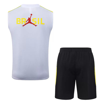 Completino Canottiera Brasile 26/27 Uomo Bianco | Kit Allenamento - CalcioVivo