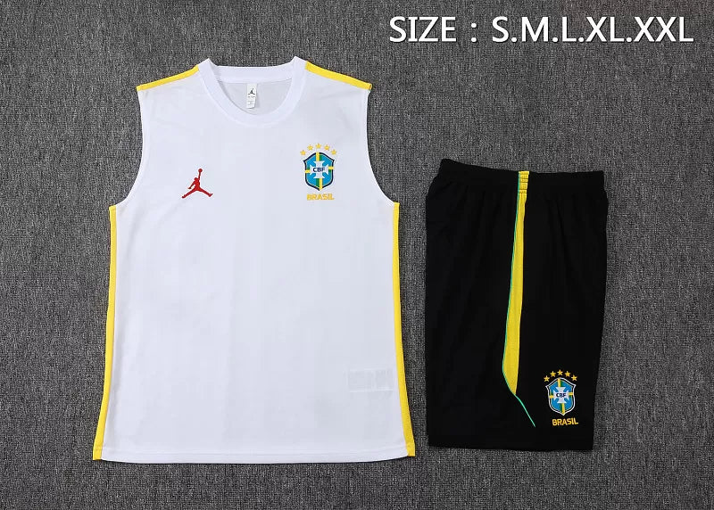 Completino Canottiera Brasile 26/27 Uomo Bianco | Kit Allenamento - CalcioVivo