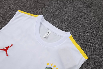 Completino Canottiera Brasile 26/27 Uomo Bianco | Kit Allenamento - CalcioVivo