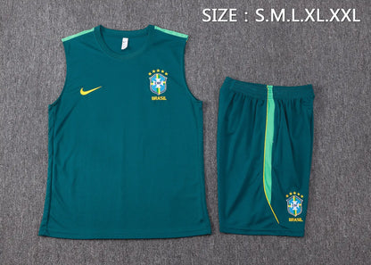 Completino Canottiera Brasile 26/27 Uomo Verde Petrolio | Kit Allenamento - CalcioVivo