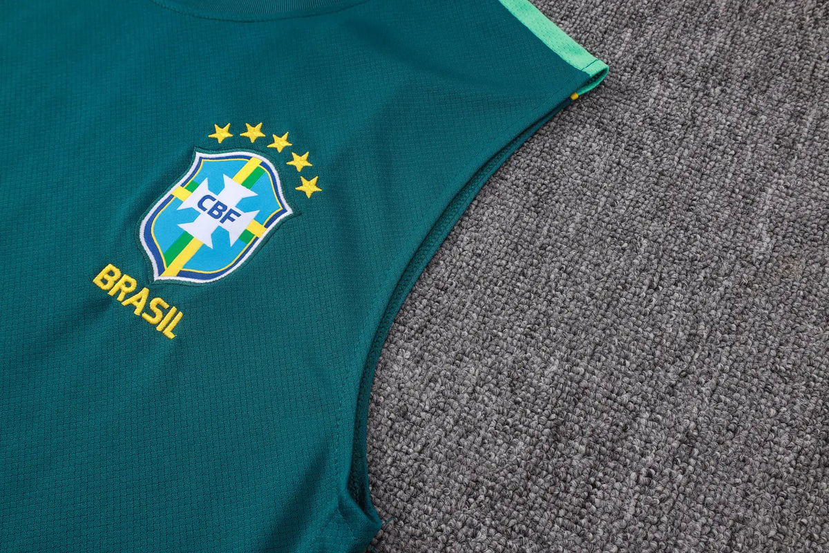 Completino Canottiera Brasile 26/27 Uomo Verde Petrolio | Kit Allenamento - CalcioVivo