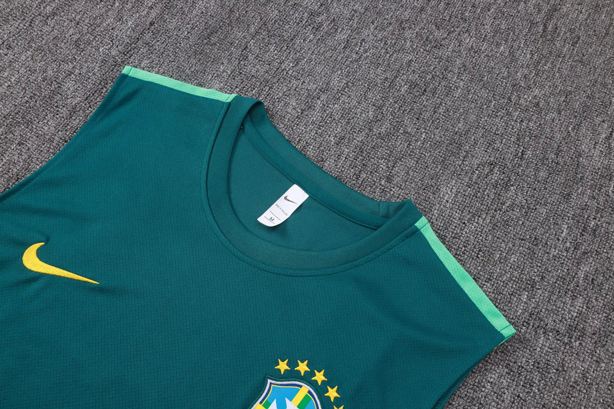 Completino Canottiera Brasile 26/27 Uomo Verde Petrolio | Kit Allenamento - CalcioVivo