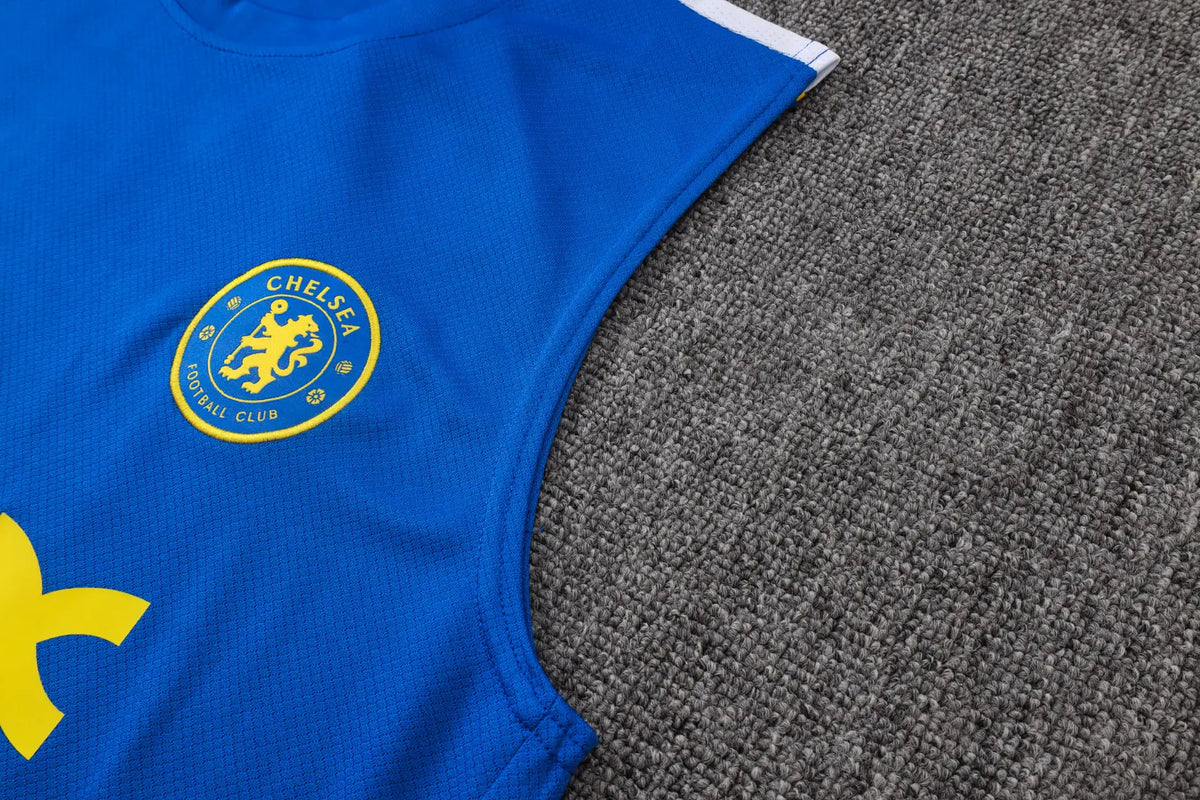 Completino Canottiera Chelsea 26/27 Uomo Blu Elettrico e Nero | Kit Allenamento - CalcioVivo