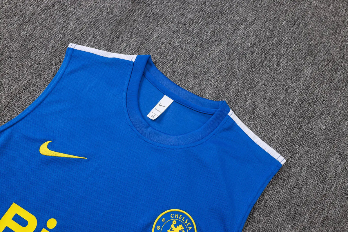 Completino Canottiera Chelsea 26/27 Uomo Blu Elettrico e Nero | Kit Allenamento - CalcioVivo