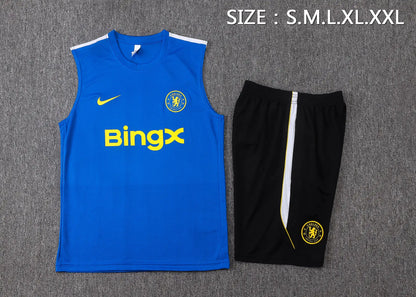 Completino Canottiera Chelsea 26/27 Uomo Blu Elettrico e Nero | Kit Allenamento - CalcioVivo