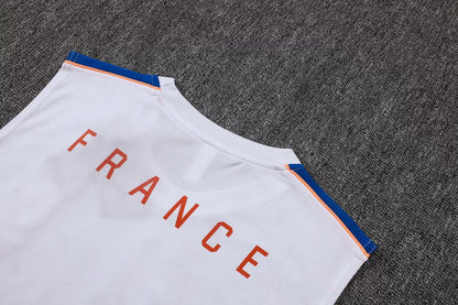 Completino Canottiera Francia 26/27 Uomo Bianco/Blu Navy | Kit Allenamento - CalcioVivo