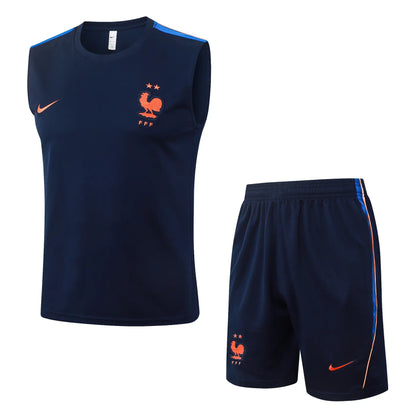 Completino Canottiera Francia 26/27 Uomo Blu Navy | Kit Allenamento - CalcioVivo