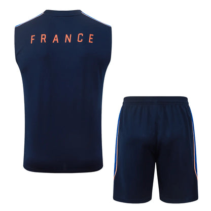 Completino Canottiera Francia 26/27 Uomo Blu Navy | Kit Allenamento - CalcioVivo