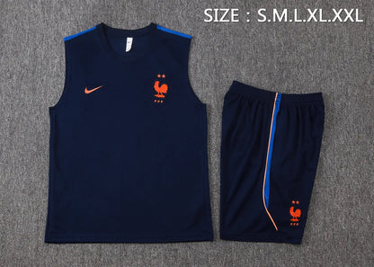 Completino Canottiera Francia 26/27 Uomo Blu Navy | Kit Allenamento - CalcioVivo