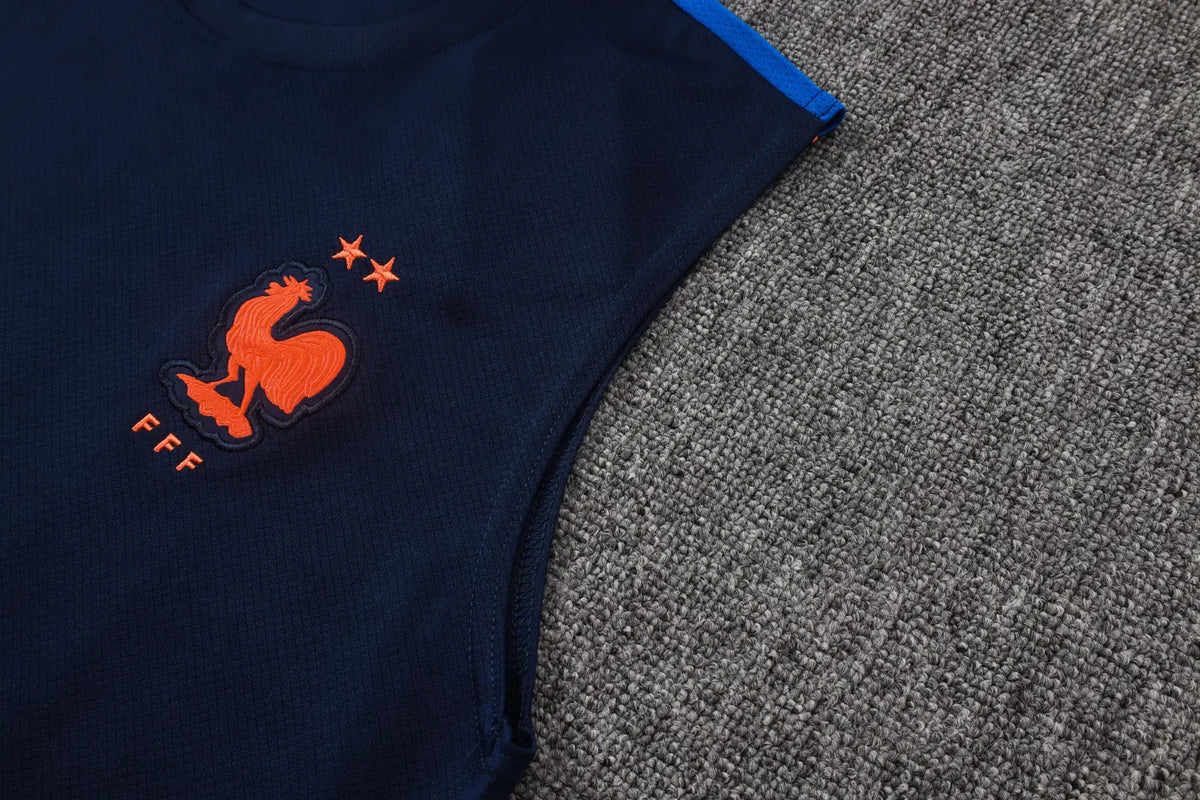 Completino Canottiera Francia 26/27 Uomo Blu Navy | Kit Allenamento - CalcioVivo