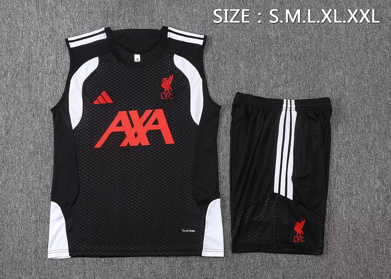 Completino Canottiera Liverpool 26/27 Uomo Nero | Kit Allenamento - CalcioVivo