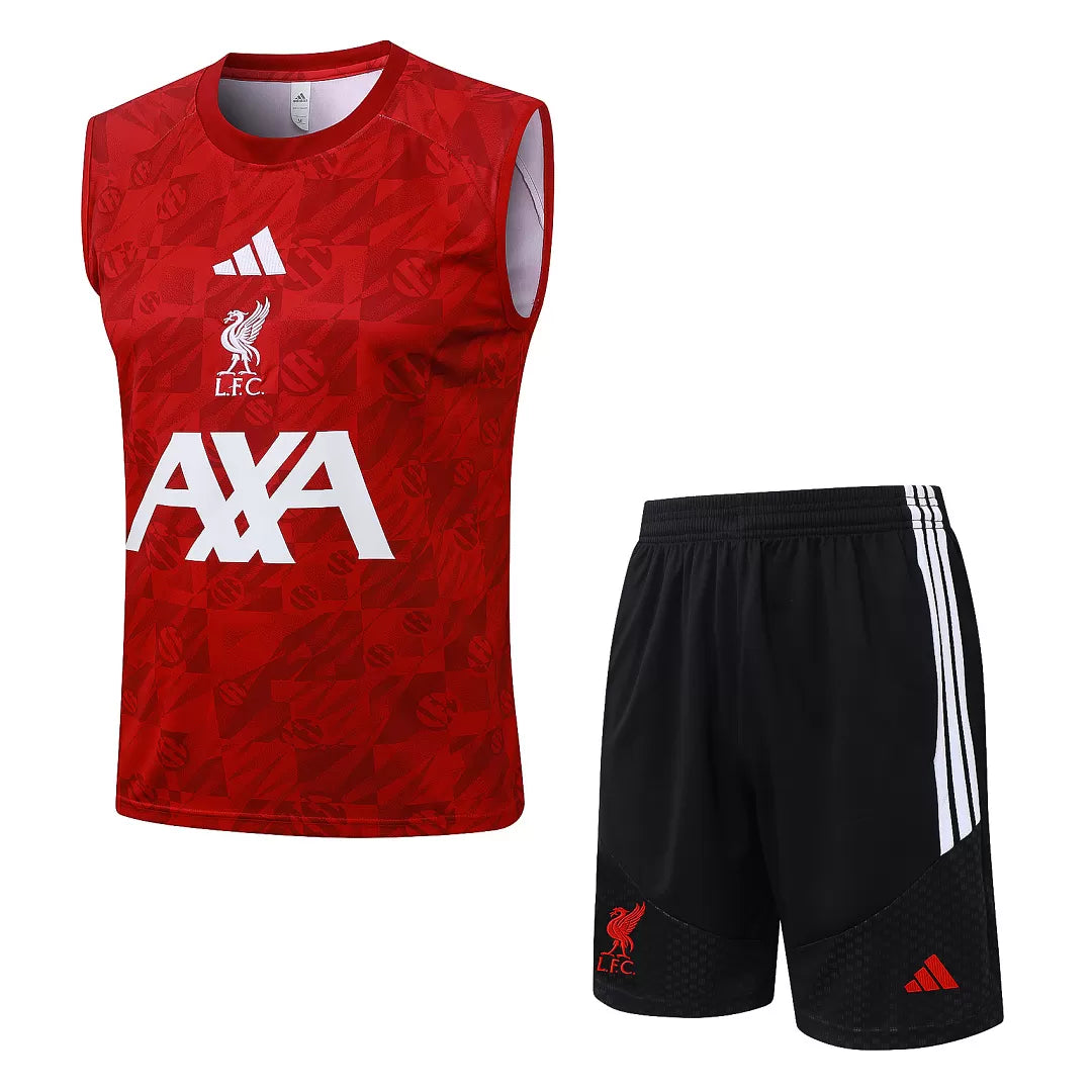 Completino Canottiera Liverpool 26/27 Uomo Rosso e Nero | Kit Allenamento - CalcioVivo