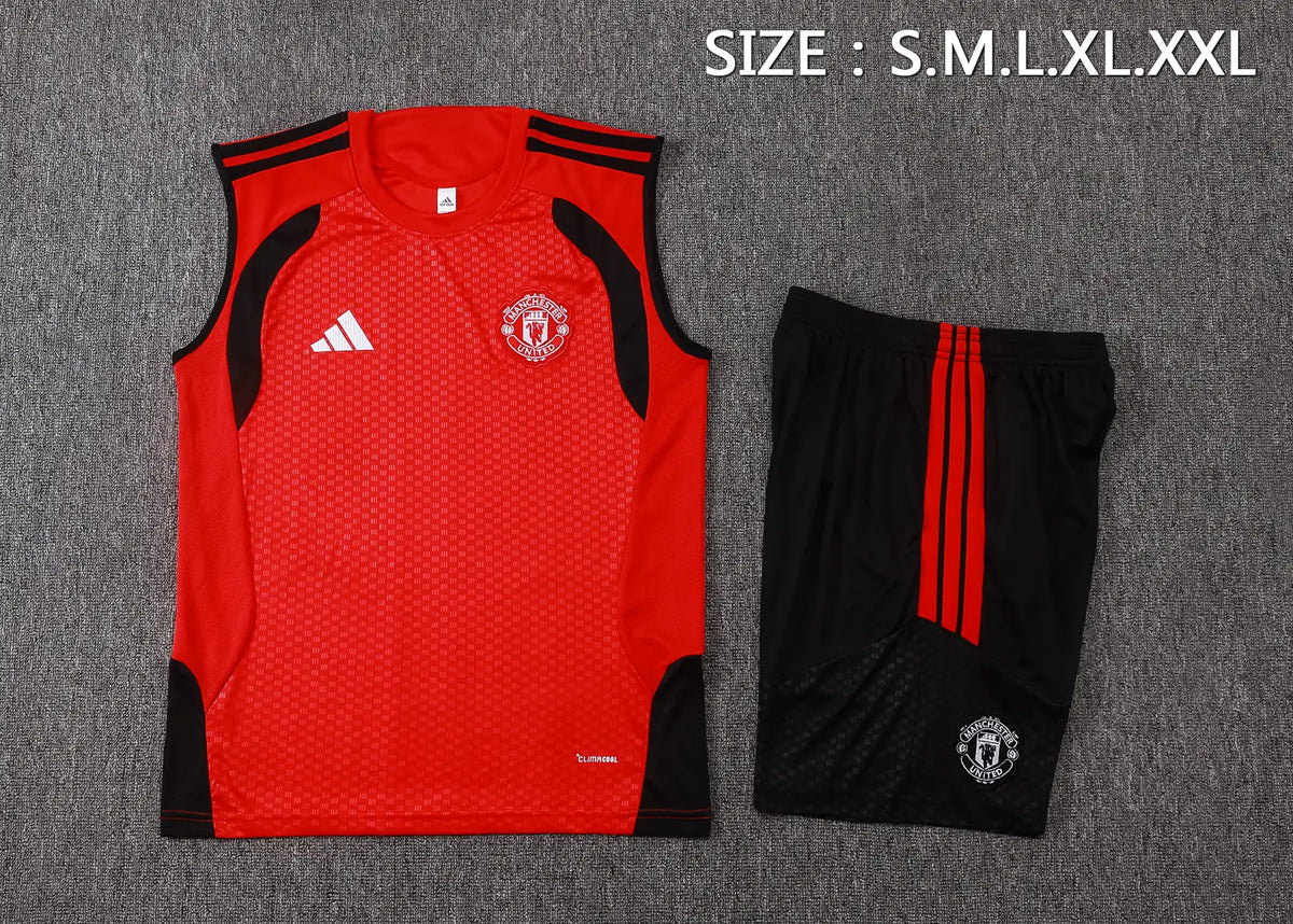 Completino Canottiera Manchester United 26/27 Uomo Rosso | Kit Allenamento - CalcioVivo