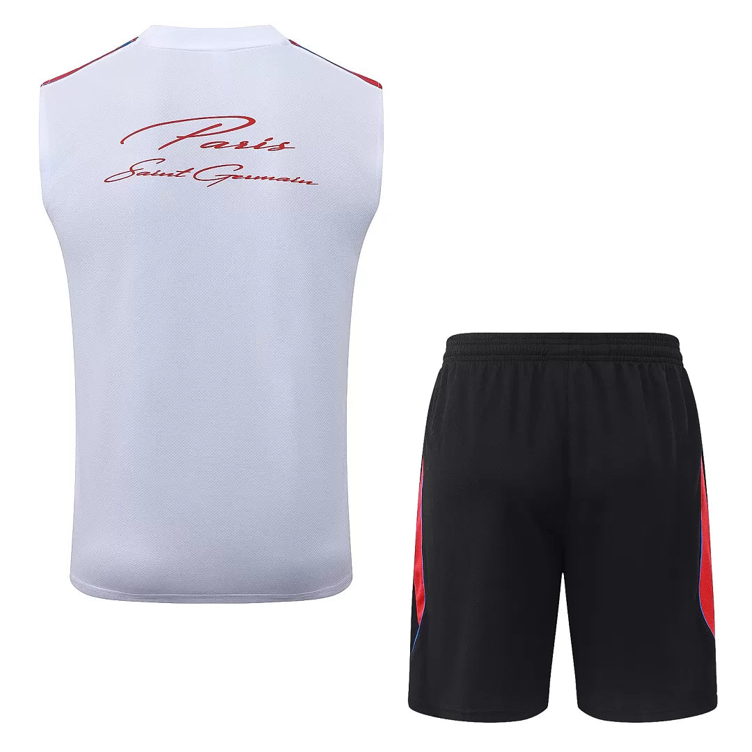 Completino Canottiera PSG 26/27 Uomo Bianco | Kit Allenamento